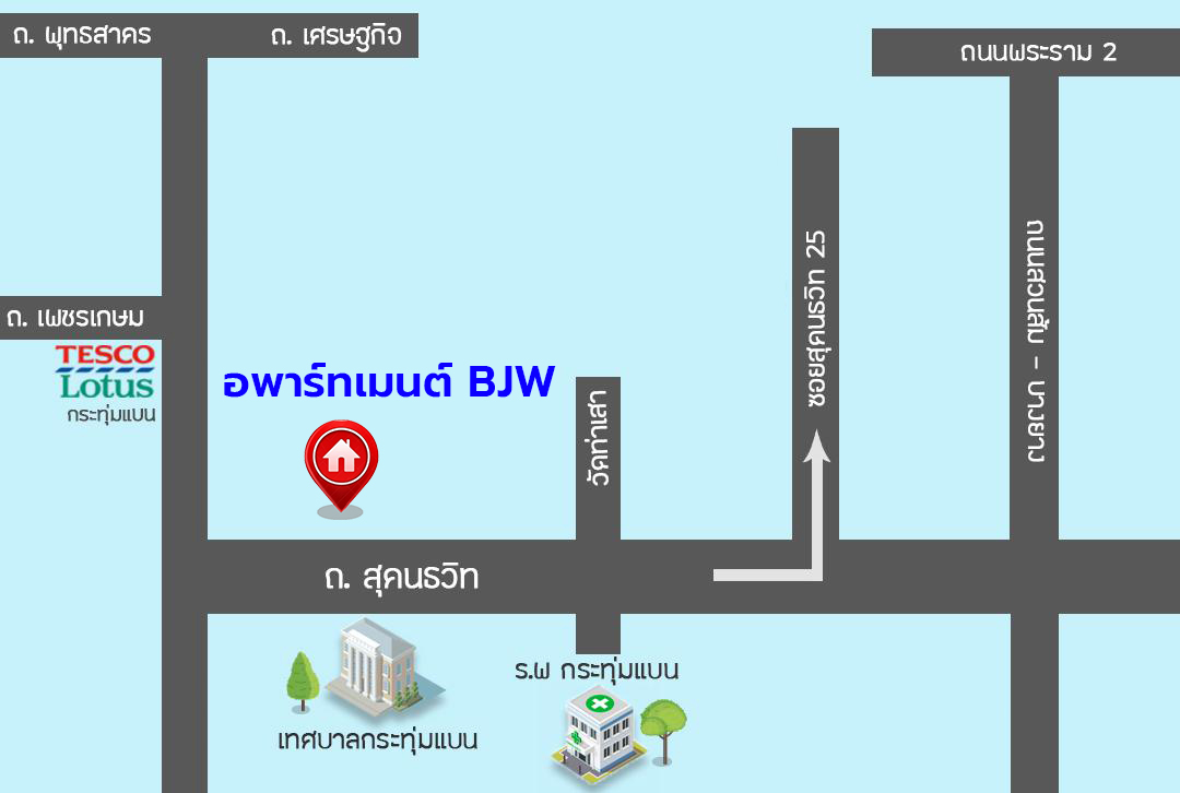 *****อพาร์ทเมนต์มือสองสมุทรสาคร โครงการ อพาร์ทเมนต์ BJW สุคนธวิท หลังมุม เนื้อที่ 307 ตร.ว. พื้นที่ใช้สอย 1760 ตร.ม. ฟังก์ชัน 10 ห้องนอน 10 ห้องน้ำ 10 ที่จอดรถ บนทำเลเดินทางสะดวก เชื่อมต่อถนนสุคนธวิท, ถนนพุทธสาคร, ถนนเศรษฐกิจ1